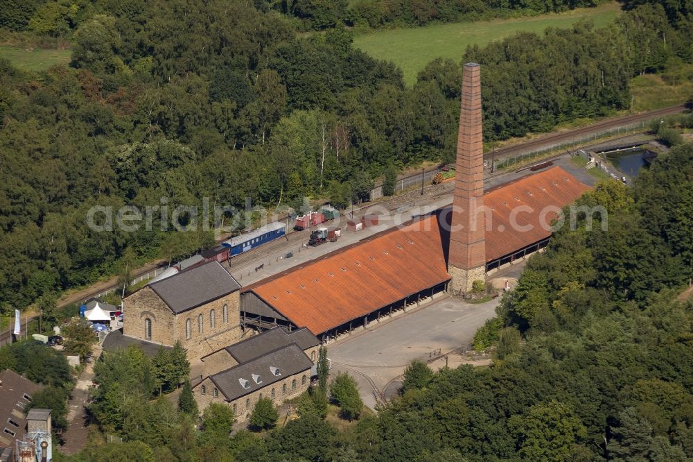 Witten at night from above - Area of the museum Zeche-Nachtigall in Witten in the state of North Rhine-Westphalia