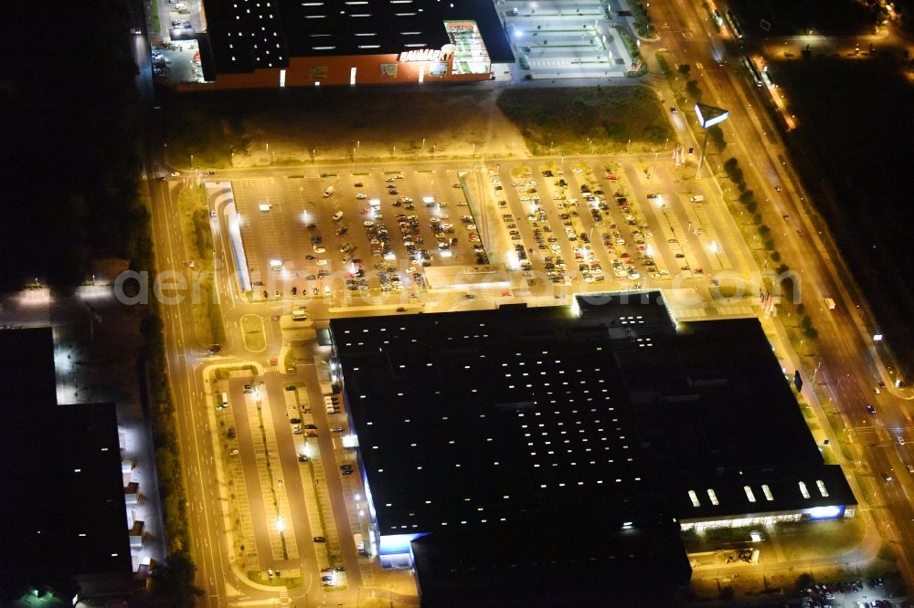 Berlin at night from above - Night view IKEA furniture store - Furniture Center at the Landsberger Allee in Berlin - Hohenschonhausen