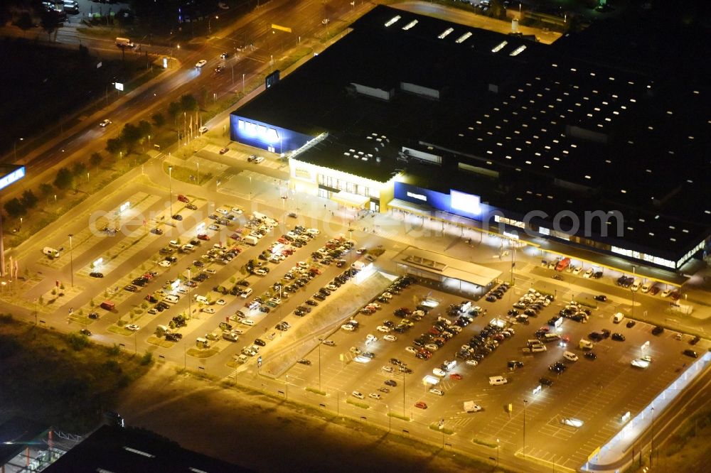 Berlin at night from above - Night view IKEA furniture store - Furniture Center at the Landsberger Allee in Berlin - Hohenschonhausen