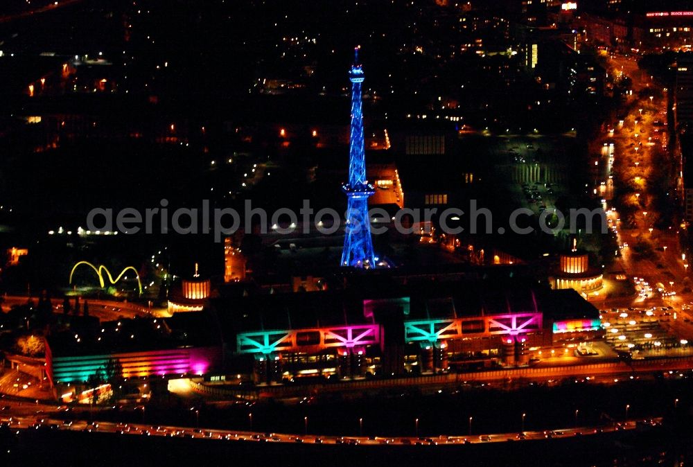 Berlin at night from above - Exhibition grounds at the radio tower in Berlin at night in Berlin - Charlottenburg