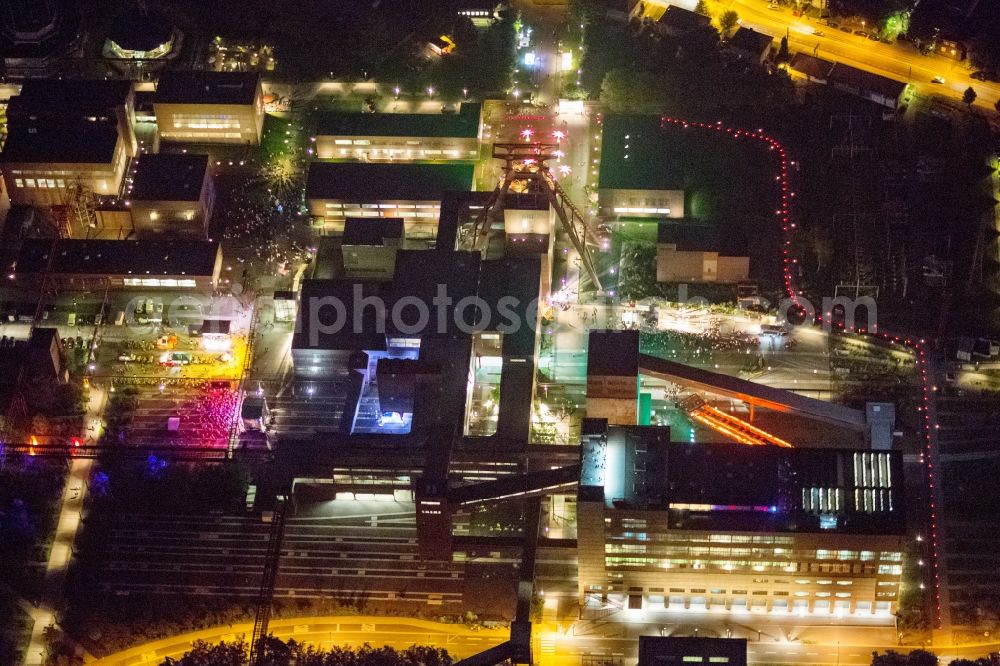 Aerial image at night Essen - Aerial view of the night on the occasion Night of Industrial Culture in Action extra layer 2012 over the World Cultural Heritage Zollverein Essen