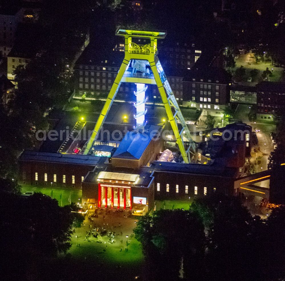 Aerial photograph at night Bochum - Night-time aerial view of the German Mining Museum in Bochum in the Night of Industrial Culture in Action extra layer 2012