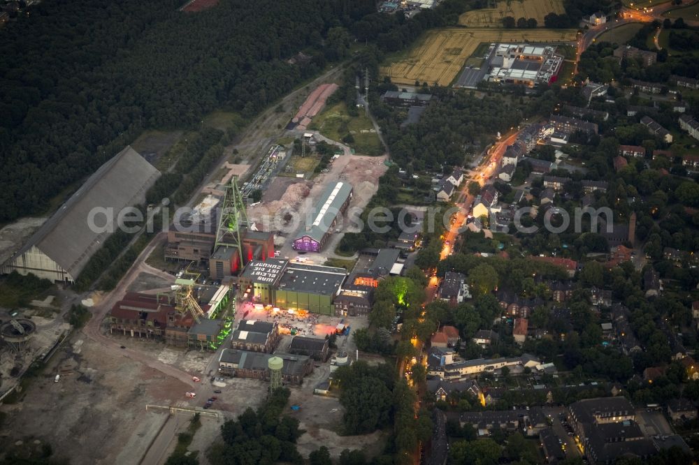 Dinslaken at night from above - Night-time aerial view of the creative quarter Lohberg Dinslaken and the Tower Colliery in the Night of Industrial Culture in Action extra layer 2012