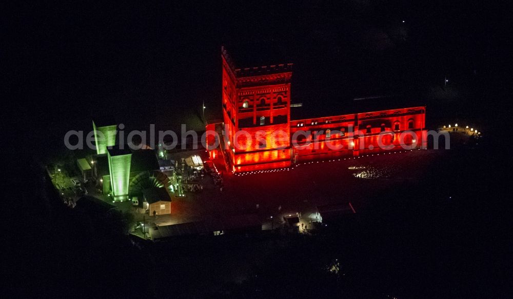 Aerial photograph at night Bochum - Night-time aerial view of the Industrial Museum in Bochum Zeche Hannover-Hordel the Night of Industrial Culture in Action extra layer 2012