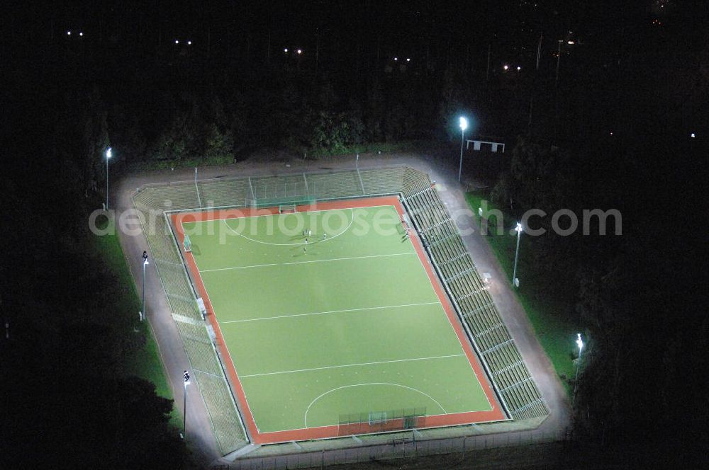 Aerial photograph at night Berlin - Nacht- Luftbildaufnahme vom Areal des Sportplatzes am Maifeld am Berliner Olympiastadion