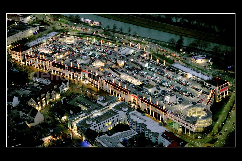 Aerial image at night Hamm - Night view from the area of ??Avenue Centre's ECE at the inner city in Hamm