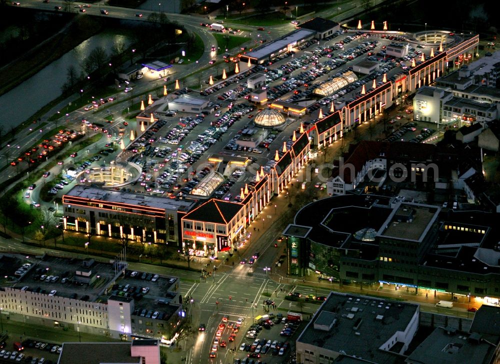 Hamm at night from above - Night view from the area of ??Avenue Centre's ECE at the inner city in Hamm