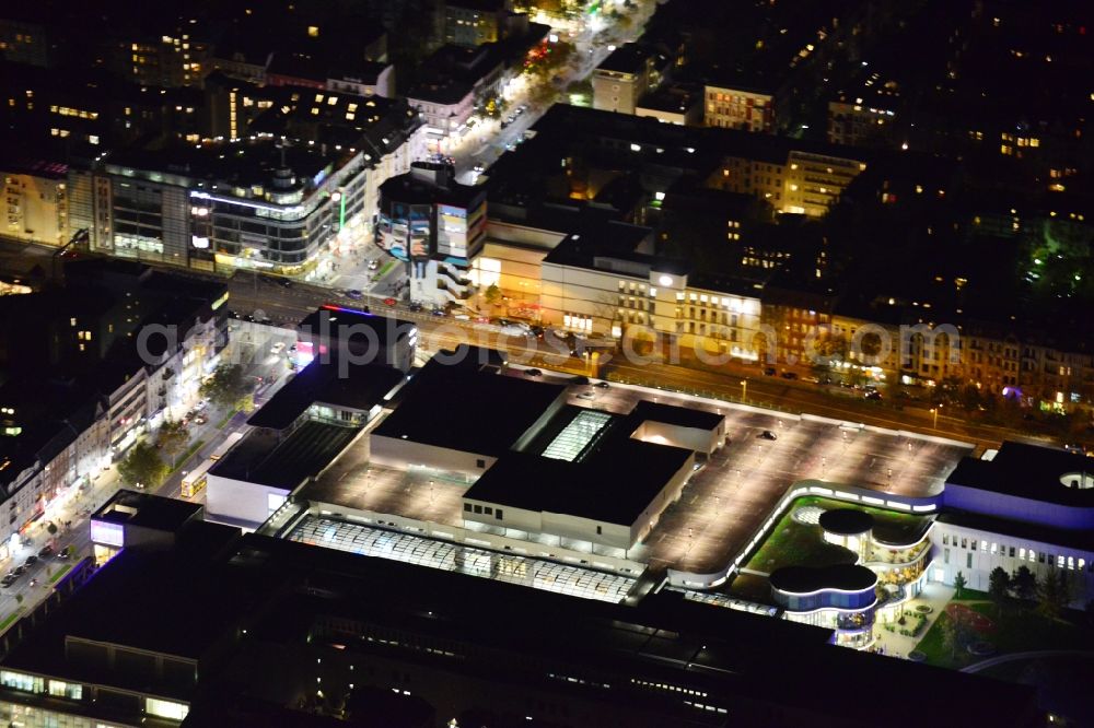 Berlin Steglitz at night from above - Night aerial photo of the Boulevard Berlin in the district Steglitz