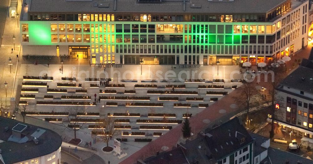 Hamm at night from above - Night photograph of the Heinrich-von-Kleist-forum in Hamm in North Rhine-Westphalia