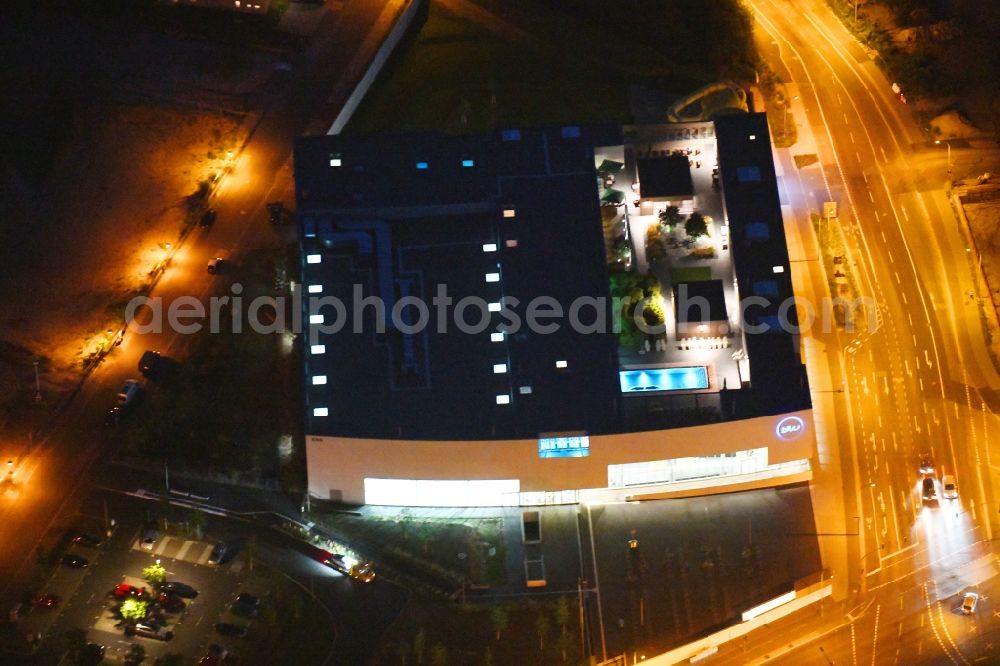 Aerial photograph at night Potsdam - Night lighting site to build a new leisure pool with swimming pool in Potsdam in Brandenburg