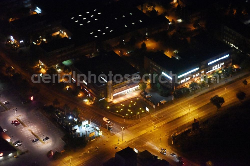 Berlin at night from above - Night view road over the crossroads Alt Mahlsdorf - Pilgramer Strasse - Landsberger Strasse in Berlin