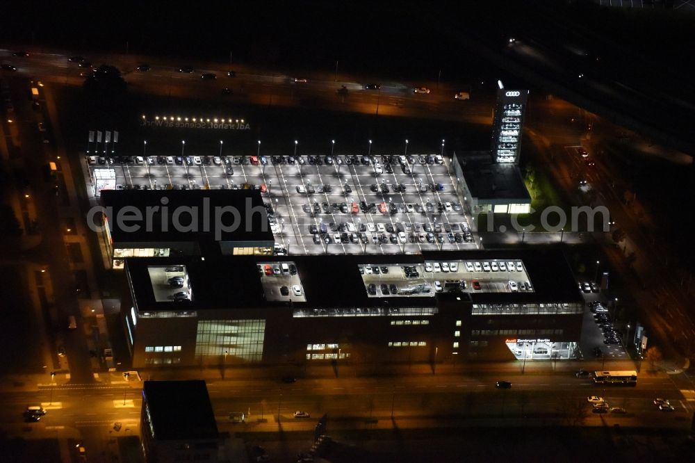 Aerial image at night Berlin - Night aerial photo of the Audi Centre Berlin Adlershof