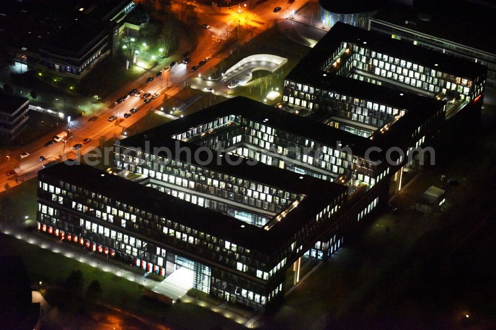 Aerial image at night München - Night view of the office building 88north in the district Mossach of Munich in the state Bavaria