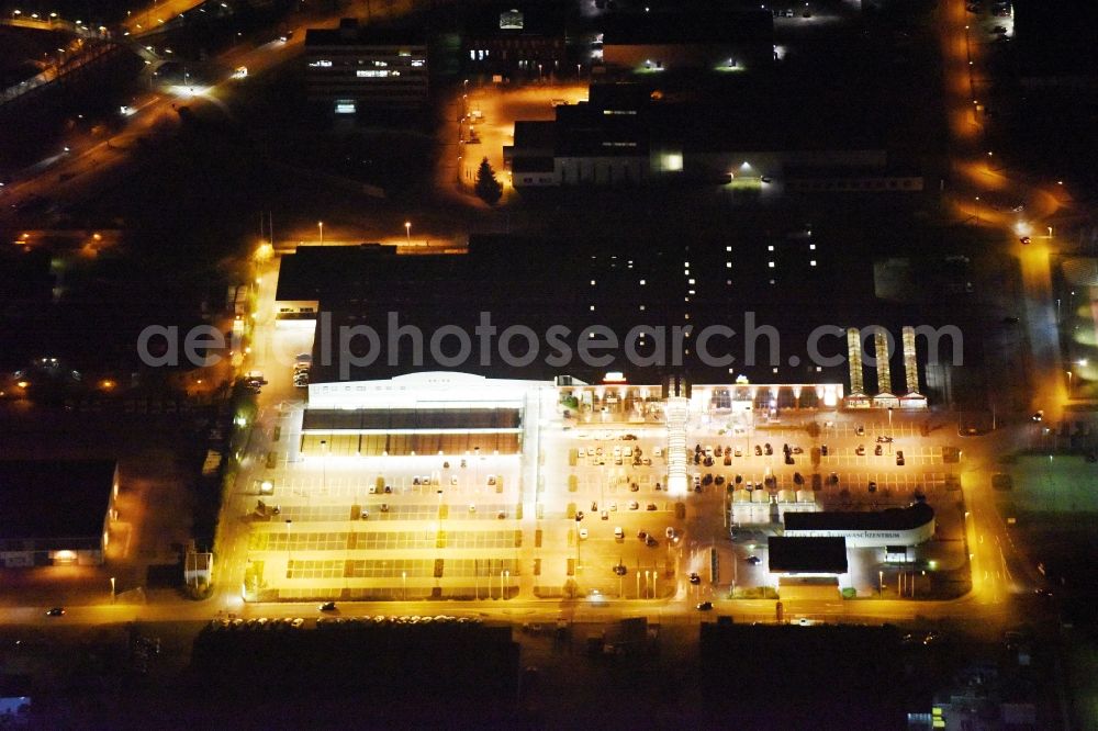 Aerial photograph at night Rostock - Building of the shopping center CITTI-PARK in Rostock in the state Mecklenburg - Western Pomerania