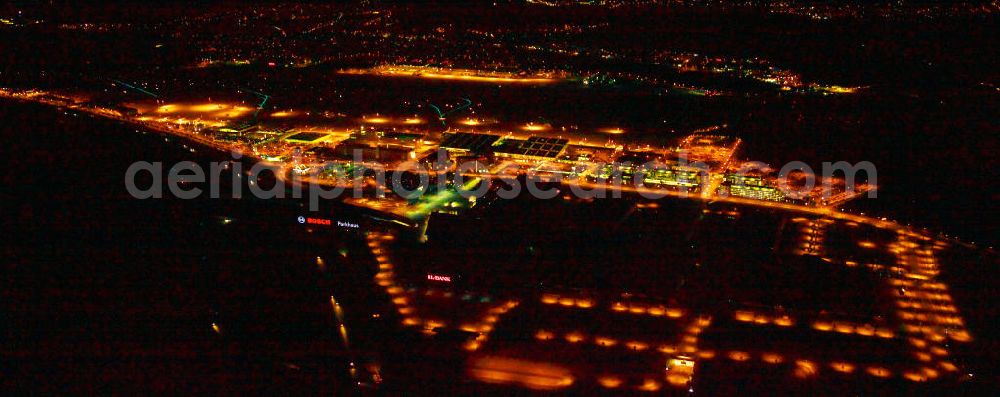 Stuttgart at night from above - General view from the grounds of the airport Stuttgart