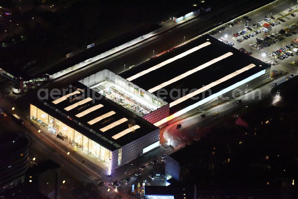 Berlin at night from above - Night view building of the construction market of Bauhaus AG in the district Wilmersdorf in Berlin