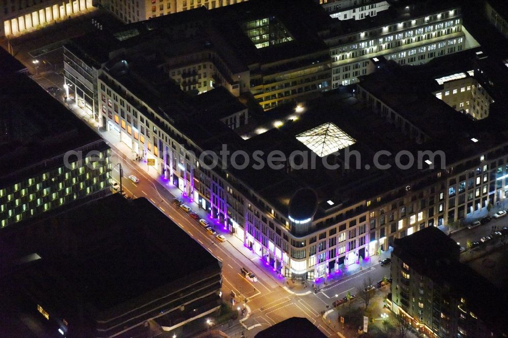 Berlin at night from above - Night view building of the shopping center LP12 Mall of Berlin in Berlin