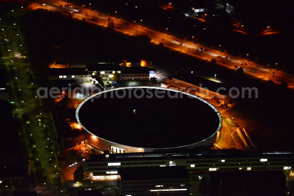 Aerial photograph at night Berlin - Night- site at the electron storage ring BESSY - the third generation synchrotron radiation source in Berlin - Adlershof