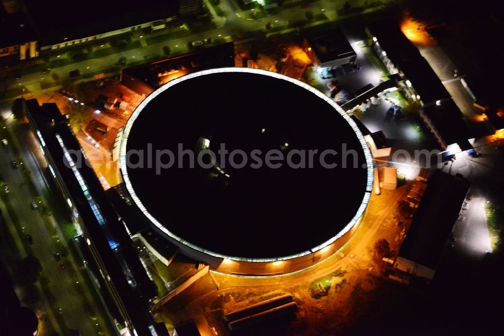 Aerial image at night Berlin - Night- site at the electron storage ring BESSY - the third generation synchrotron radiation source in Berlin - Adlershof
