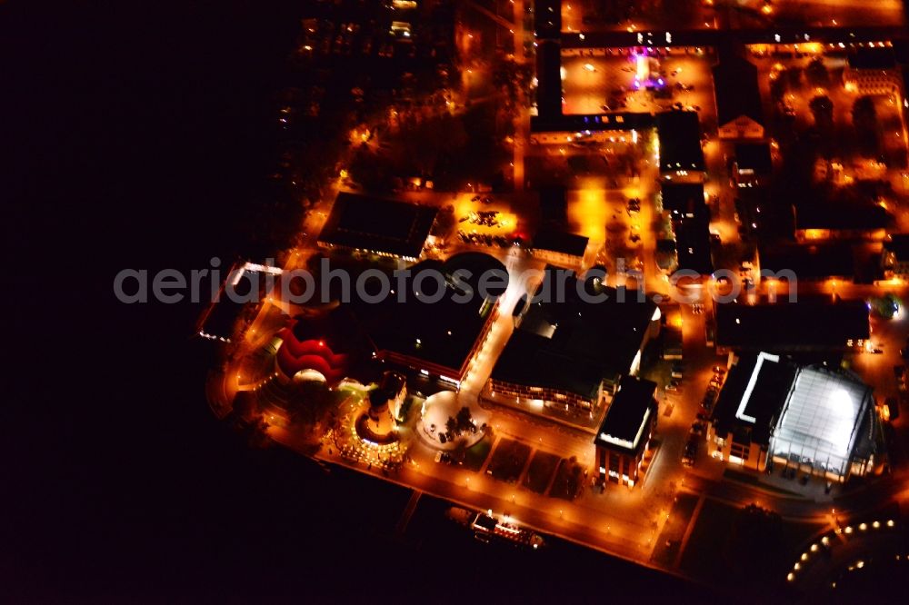 Aerial photograph at night Potsdam - Night aerial photo of the Hans Otto Theatre in Potsdam in the state Brandenburg