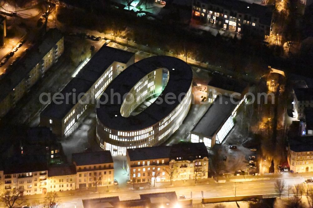 Potsdam at night from above - Nigt view of the oval office park Sanssouci in Potsdam in the state Brandenburg