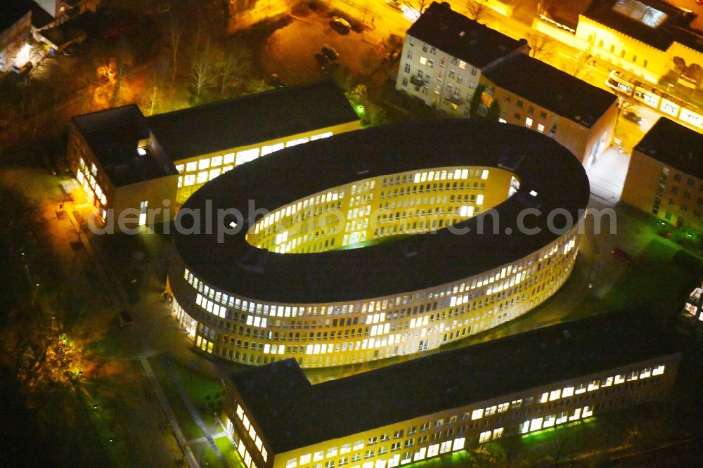 Potsdam at night from above - Nigt view of the oval office park Sanssouci in Potsdam in the state Brandenburg