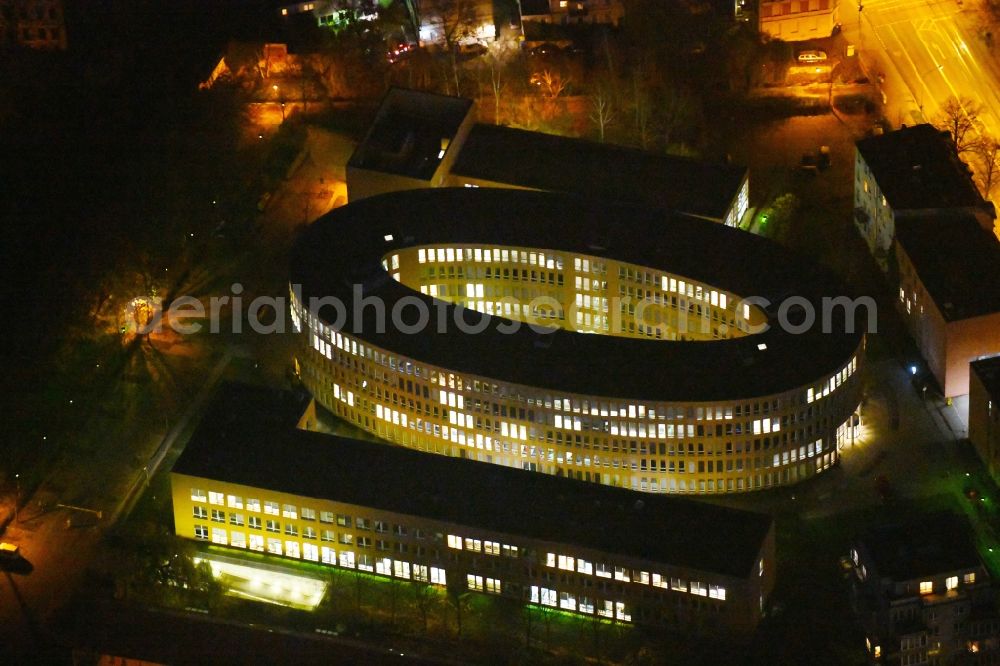 Aerial image at night Potsdam - Nigt view of the oval office park Sanssouci in Potsdam in the state Brandenburg