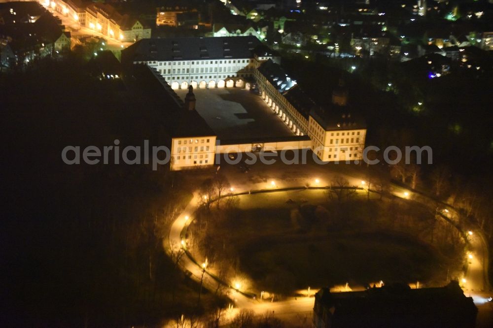 Gotha at night from above - Night view landscape at Castle peace in Gotha in Thuringia