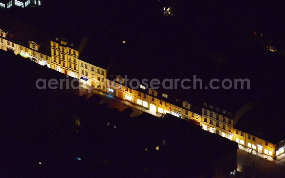 Aerial photograph at night Potsdam - Night aerial photo of the road Brandenburger Strasse in Potsdam in the state Brandenburg