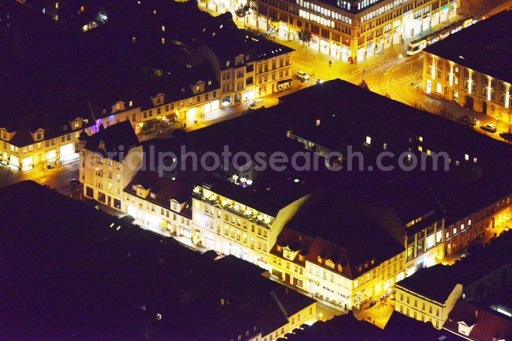 Aerial photograph at night Potsdam - Night aerial image of a residential and business complex in Potsdam in the state Brandenburg