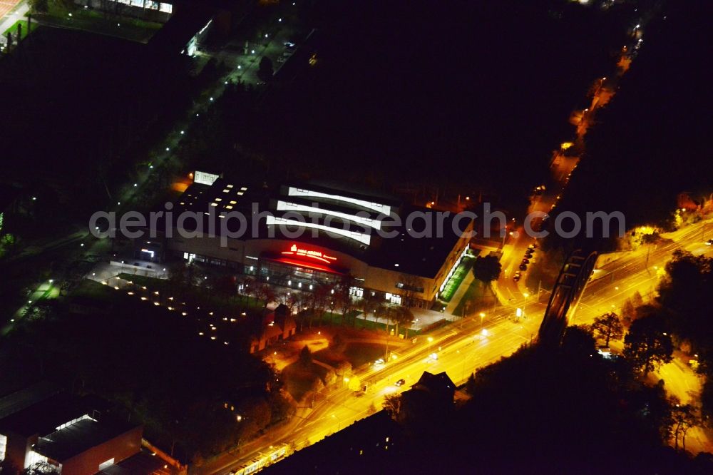 Aerial photograph at night Potsdam - Night aerial photo of the MBS Arena in Potsdam in the state Brandenburg