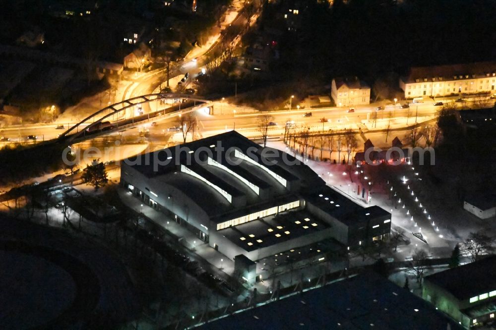 Potsdam at night from above - Night aerial photo of the MBS Arena in Potsdam in the state Brandenburg