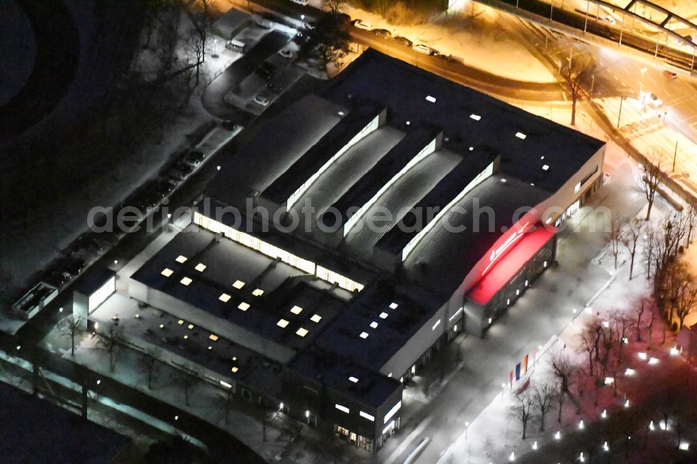 Aerial photograph at night Potsdam - Night aerial photo of the MBS Arena in Potsdam in the state Brandenburg