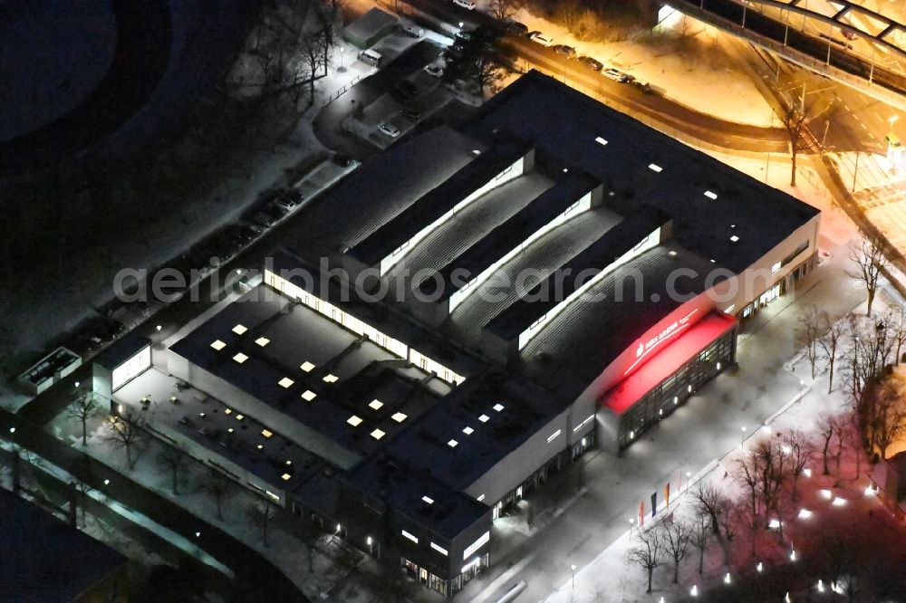 Aerial image at night Potsdam - Night aerial photo of the MBS Arena in Potsdam in the state Brandenburg