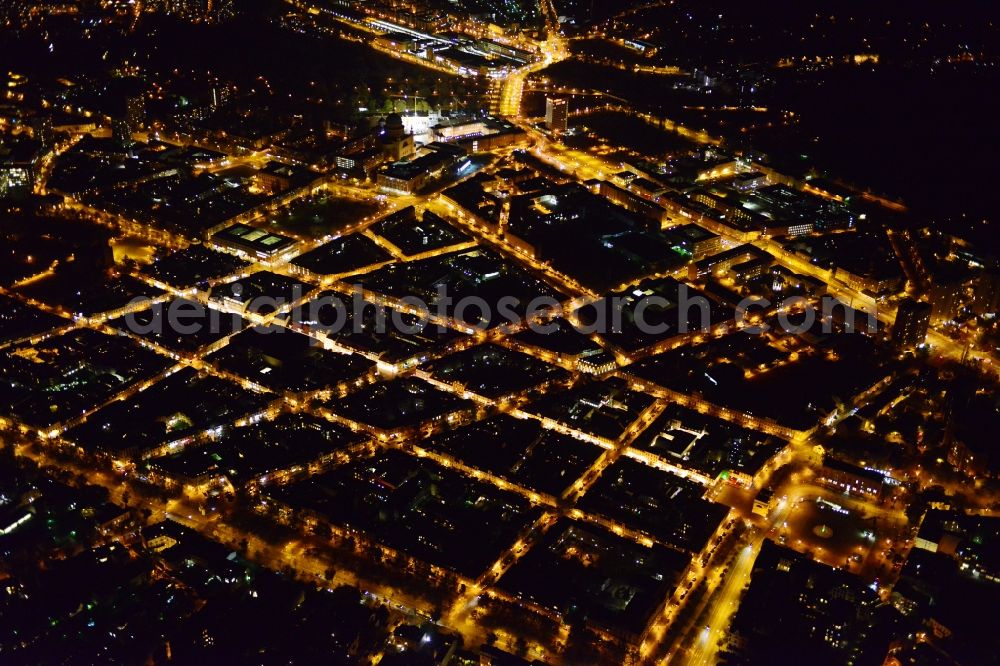 Aerial photograph at night Potsdam - Night aerial photo of Potsdam in the state Brandenburg