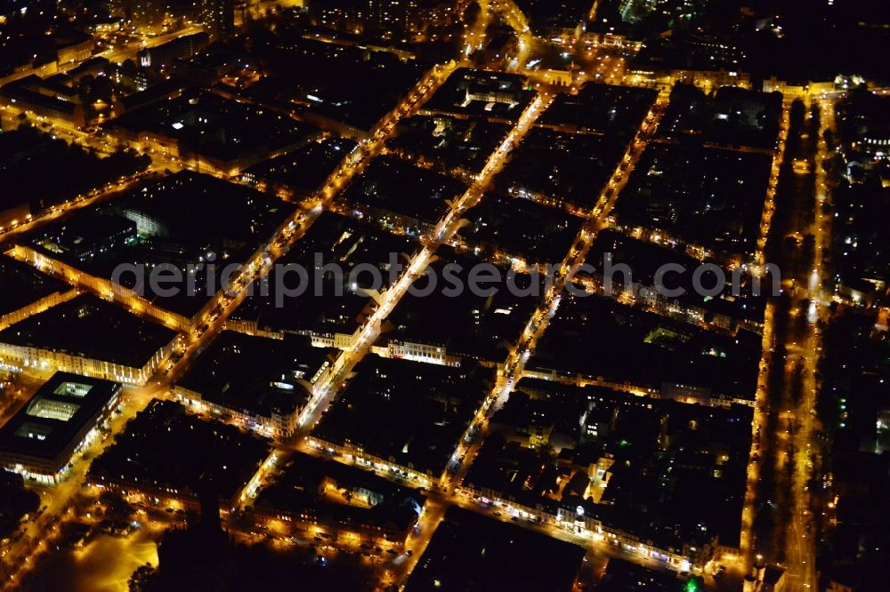 Potsdam at night from above - Night aerial photo of Potsdam in the state Brandenburg