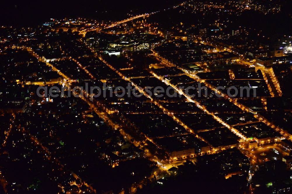 Aerial image at night Potsdam - Night aerial photo of Potsdam in the state Brandenburg