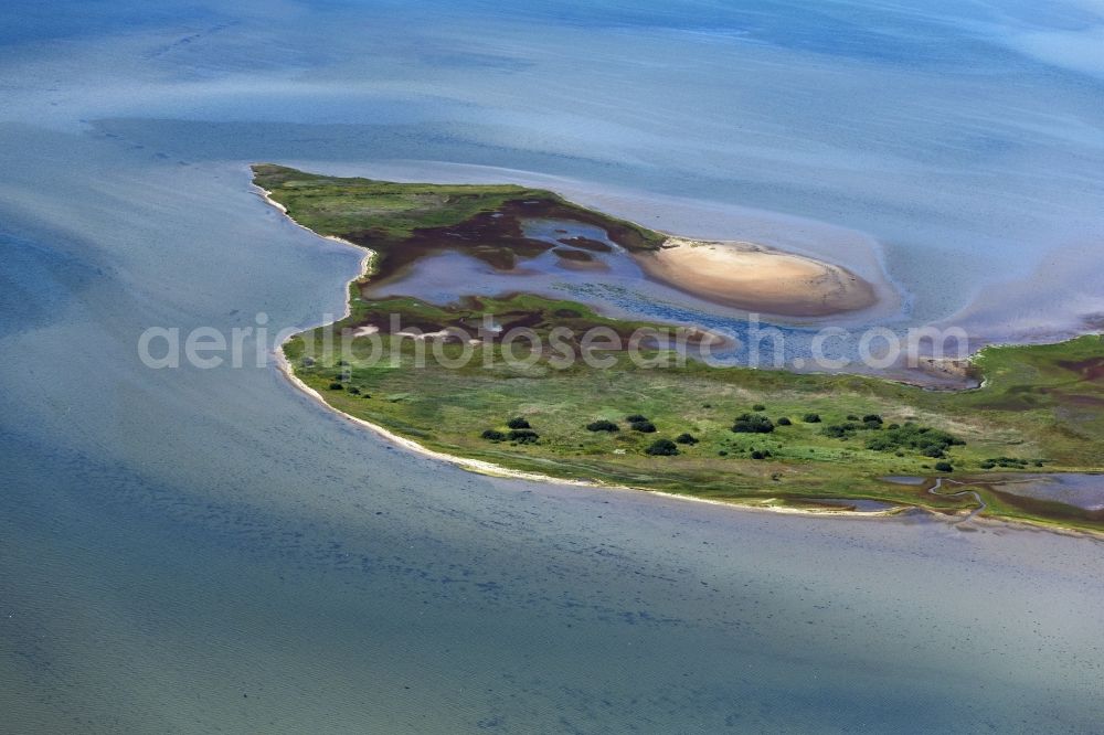 Nordstrand from above - Atoll on the water surface in Nordstrand in the state Schleswig-Holstein, Germany