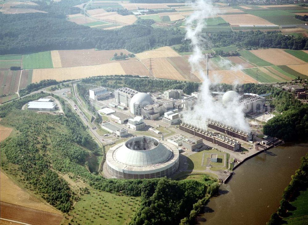 Aerial photograph Pleidelsheim / Hessen - Atomkraftwerk bei Pleidelsheim in Hessen