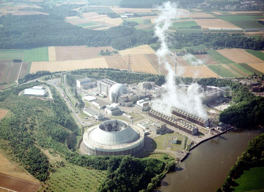 Pleidelsheim / Hessen from above - Atomkraftwerk bei Pleidelsheim in Hessen