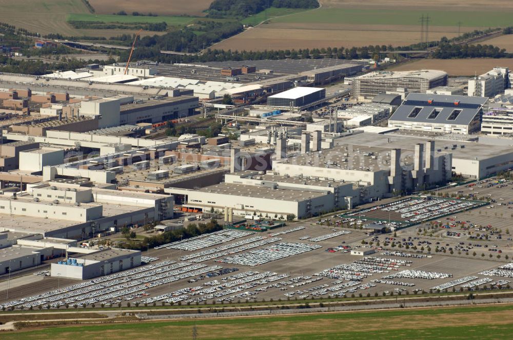 Ingolstadt from the bird's eye view: Ingolstadt ist durch seine Funktion als Unternehmenssitz und größter Produktionsstandort des Automobilherstellers Audi, dem größten und wohl bekanntesten Ingolstädter Unternehmens, ein wichtiger Standort der Automobilindustrie. Kontakt: Audi Forum Ingolstadt, 85045 Ingolstadt; Tel 0800 2834444; Fax 0841 89-41860