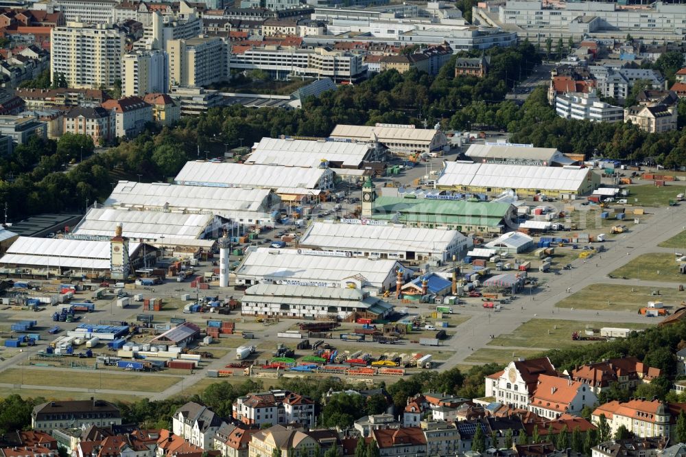 Aerial photograph München - Fairgrounds of Munich's Oktoberfest beer festival in Munich in Bavaria