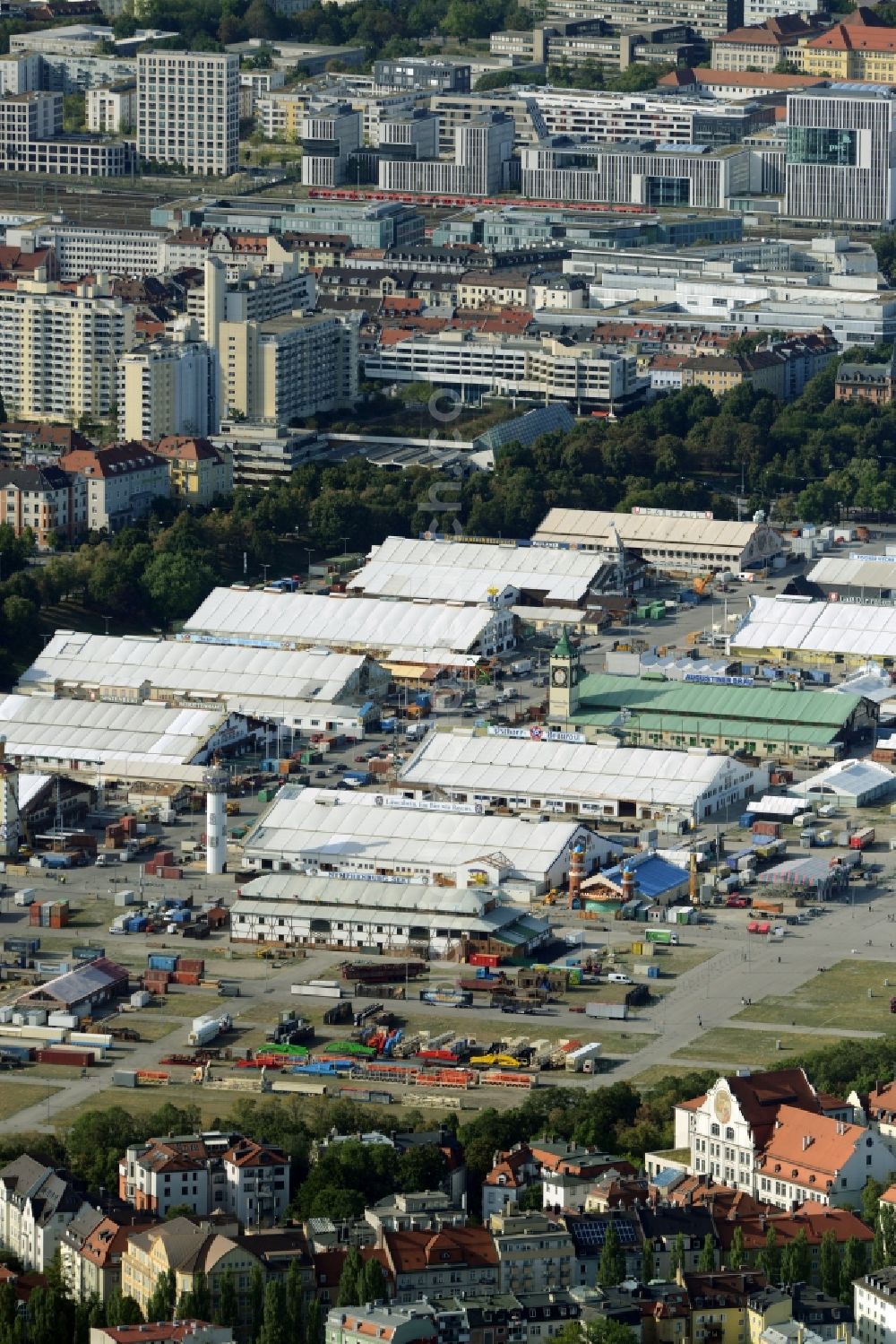 Aerial photograph München - Fairgrounds of Munich's Oktoberfest beer festival in Munich in Bavaria