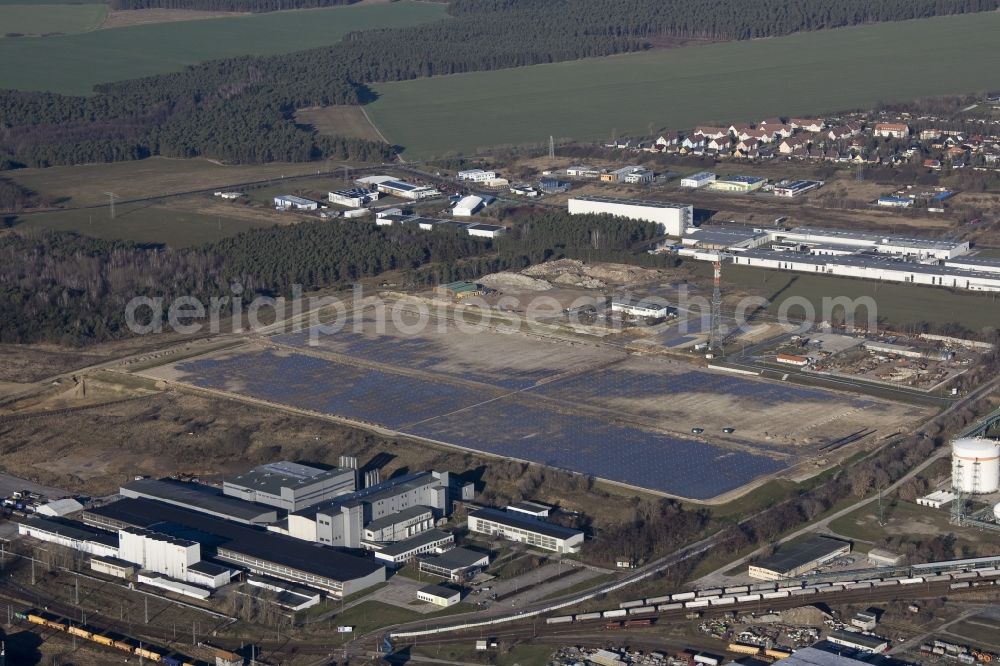 Wittenberg - Piesteritz from above - Design of a photovoltaic plant on the site of agro parks Piesteritz