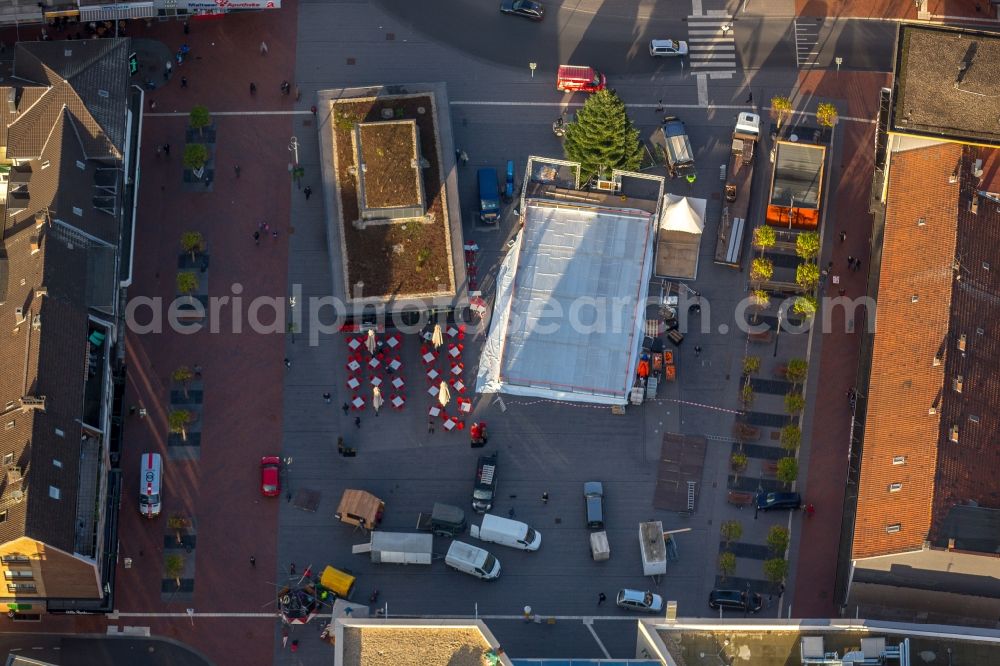 Dinslaken from above - Build a skating rink on Neutorplatz in inner city center in Dinslaken in the state of North Rhine-Westphalia