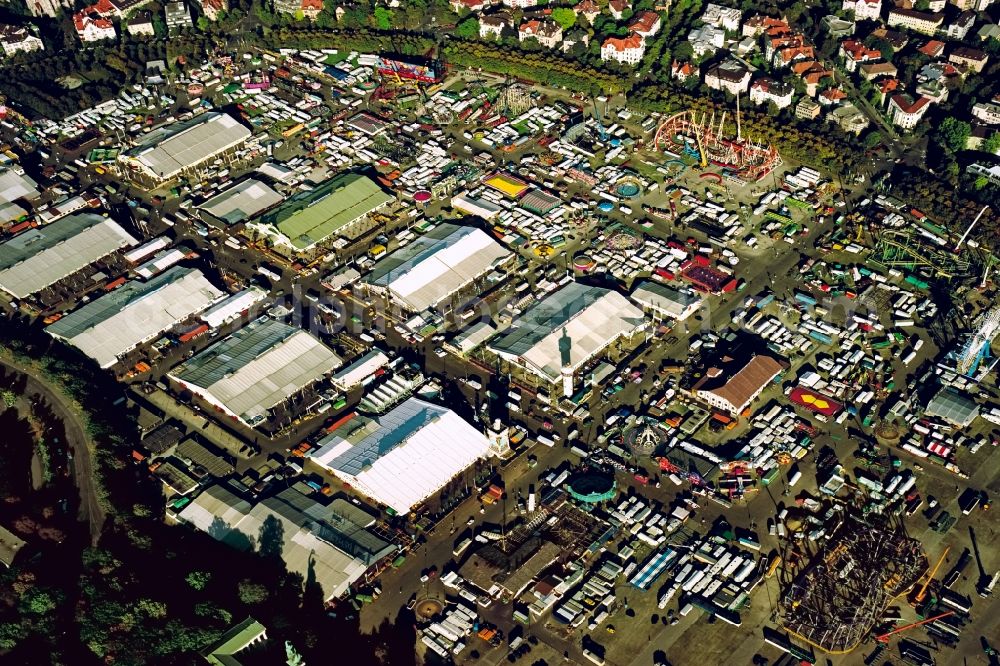 Aerial photograph München - Fairgrounds of Munich's Oktoberfest beer festival in Munich in Bavaria