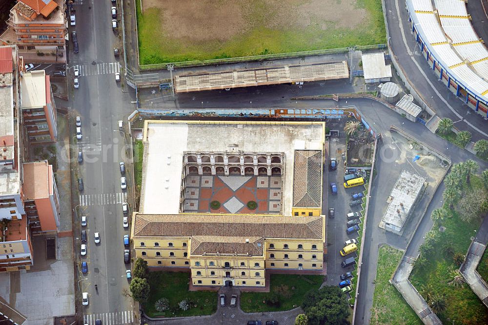 Catania Sizilien from the bird's eye view: Detention centers for minors beside the stadium Stadio Angelo Massimino in Catania on Sicily in Italy