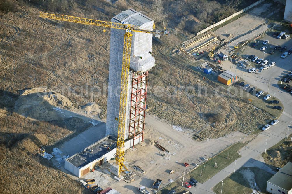 Aerial photograph Schönefeld - Constrution site of ASR - radar- tower at the airport Berlin Schönefeld international