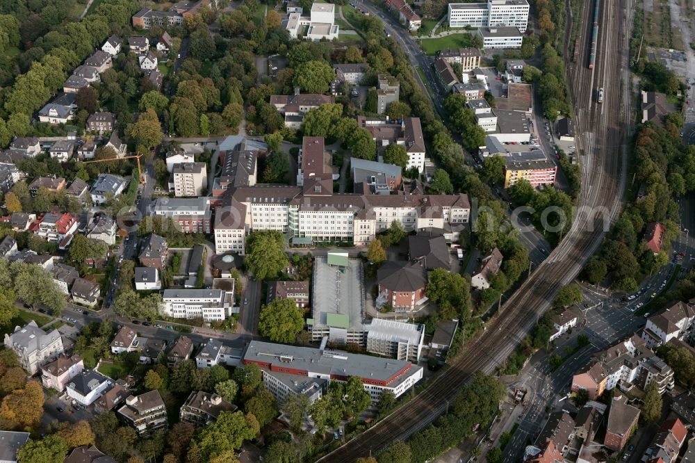 Bochum from above - View of the hospital Augusta-Kranken-Anstalt I in Bochum in the state North Rhine-Westphalia