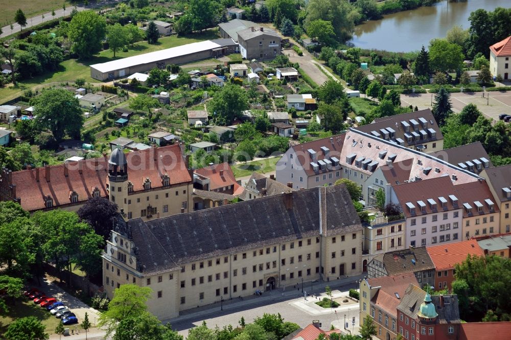 Aerial image Lutherstadt Wittenberg - The Augusteum and Lutherhaus in Lutherstadt Wittenberg in the state Saxony-Anhalt. Both buildings have been recognized as UNESCO World Heritage Sites